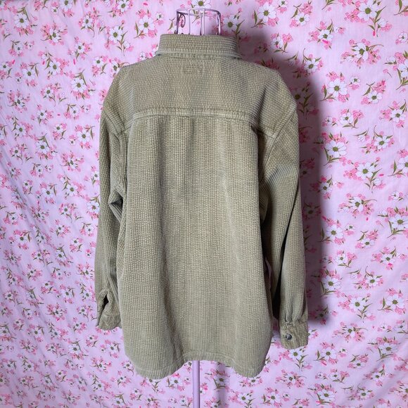 vtg vintage ll bean corduroy  shacket  90s cottage core grandma celery green - Picture 8 of 8